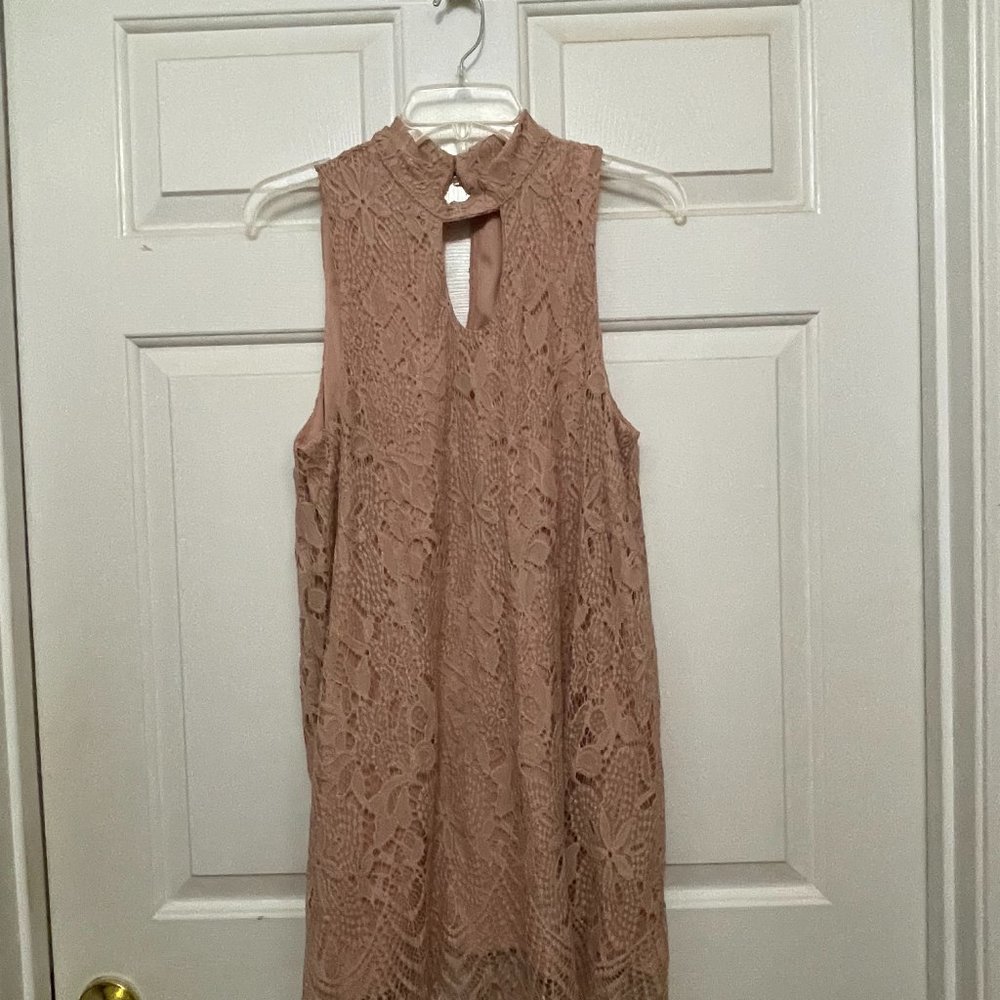 Love Fire blush colored lacy dress